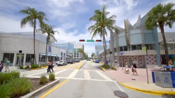 Miami Beach Usa Června 2021 Lincoln Road Meridian Křižovatka Miami — Stock video