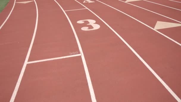 Running Track Numbers Slow Motion — Stock Video