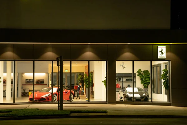 Ferrari Miami Night Photo — Stock Photo, Image