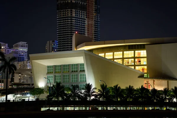 American Airlines Arena Downtown Miami Night Photo — Stock Photo, Image