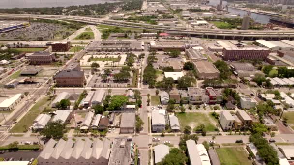 Seitliche Luftbewegung Ybor City Tampa Florida Usa — Stockvideo