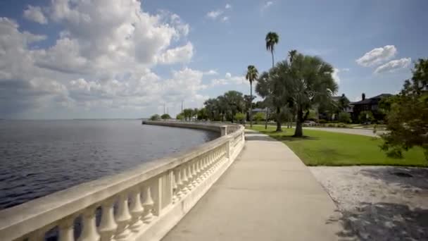 Tampa Usa Bayshore Boulevard Ścieżka Rowerowa Chodnik — Wideo stockowe