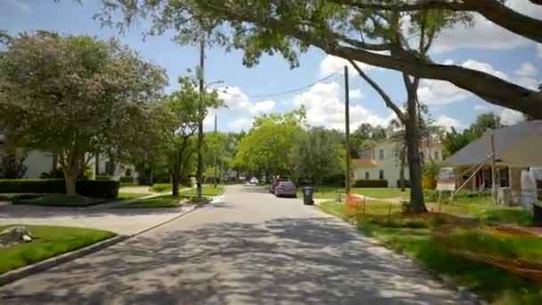 Rijden Door Chique Buurt Huis Winkelen Davis Island Tampa Florida — Stockvideo