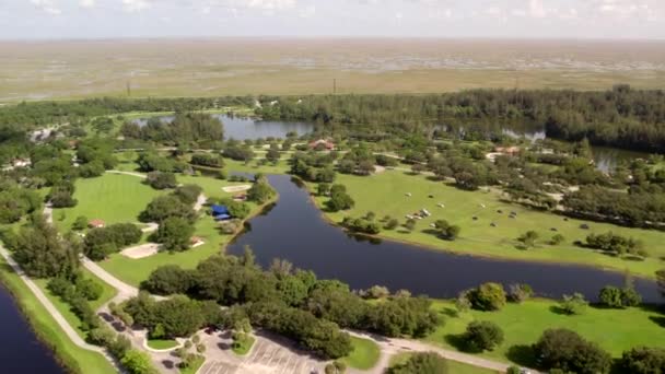 Aerial Shot Markham Park Sunrise Florida — Vídeo de stock