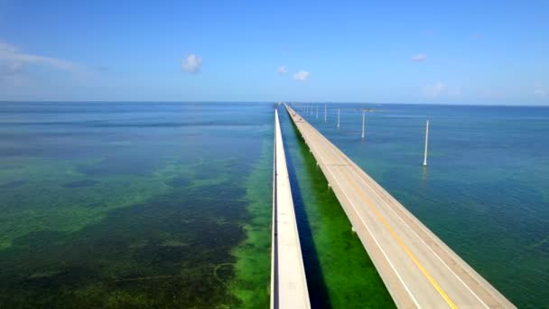 美丽的5K航拍7英里桥佛罗里达键 — 图库视频影像