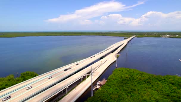 Luftbild Florida Keys Brückenlandschaft — Stockvideo