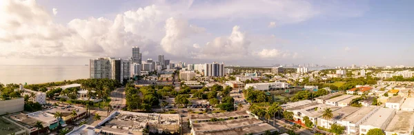 Панорама Воздуха Miami Beach 0Th Street Facing Southward Usa — стоковое фото