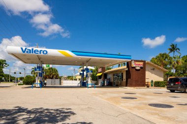 key Largo, FL, USA - August 1, 2021: Photo of a Valero Gas Station in The Florida Keys clipart
