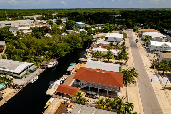 Letecké Drone Fotografie Jednotlivých Rodinných Domů Floridě Keys — Stock fotografie