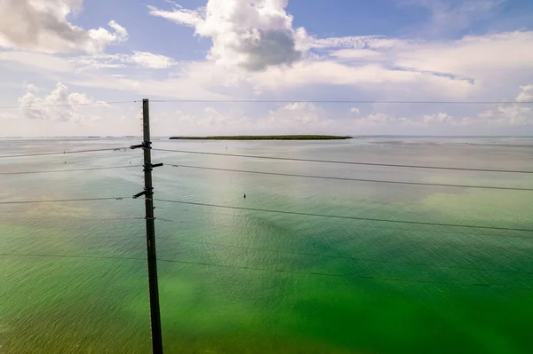 Linhas Elétricas Nas Chaves Flórida — Fotografia de Stock