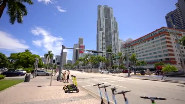 Miami Verenigde Staten Augustus 2021 Miami Biscayne Boulevard Circa 2021 — Stockvideo