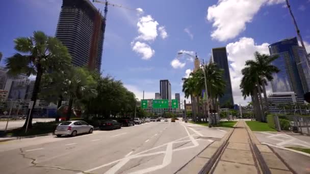 Miami Usa Augustus 2021 Motion Video Downtown Miami Nadert Biscayne — Stockvideo