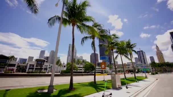 Miami Usa Augusti 2021 Rörelseklipp Downtown Miami Bayside Scen — Stockvideo