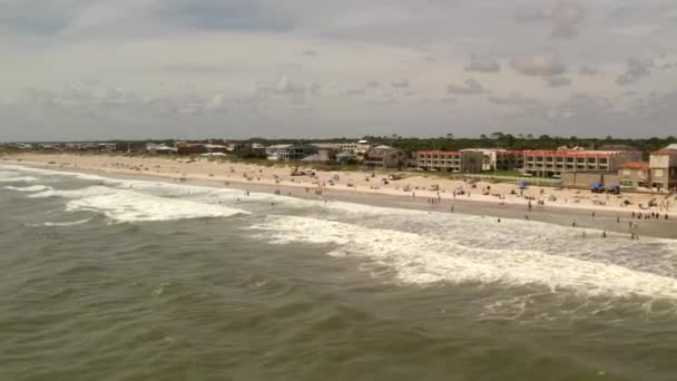 Aerial Drone Video Augustine Beach Fishing Pier 60Fps — 图库视频影像