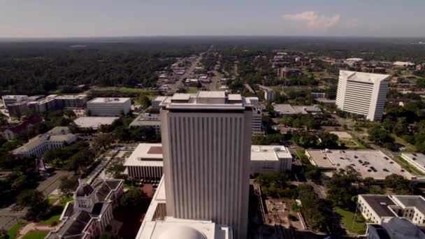 Wiadukt Lotniczy Pochylenie Florida State Capitol Tower Klip Drona Około — Wideo stockowe