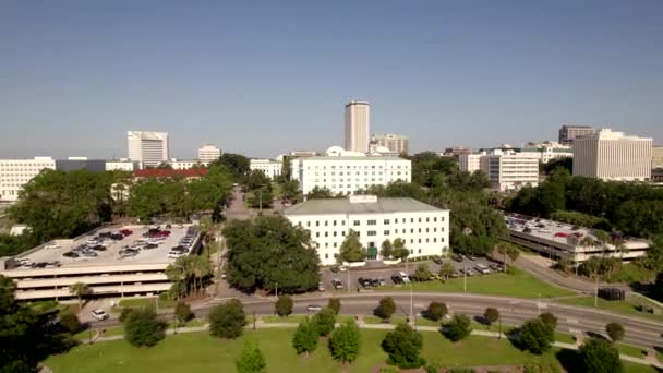 Nagranie Drona Lotu 5Km Centrum Tallahassee Florida Capitol Building — Wideo stockowe
