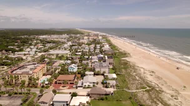 Luchtafweergeschut Drone Beelden Van Augustine Beach Florida Verenigde Staten — Stockvideo