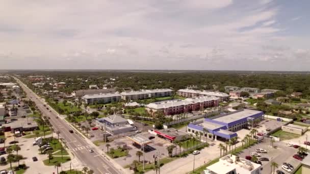 Aerial Hotéis Vídeo Resorts Condomínios Augustine Beach Florida Eua — Vídeo de Stock