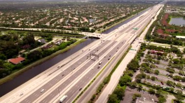 595 Hov ekspres şeridi, çift yönlü hava görüntüsü Davie Florida USA