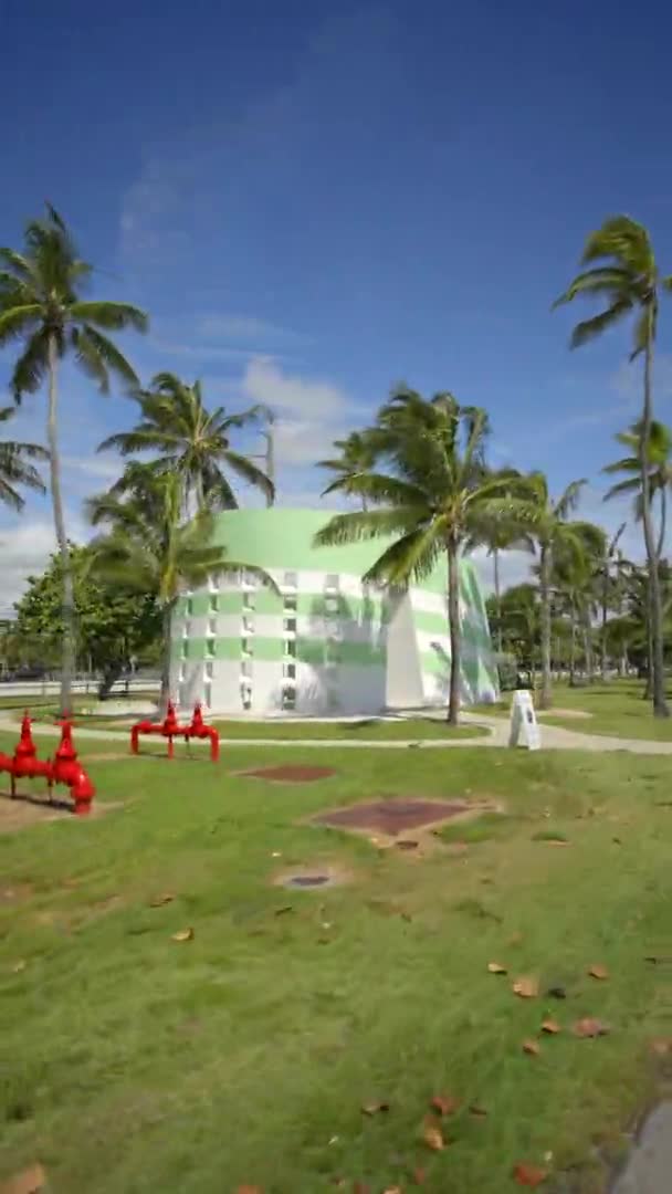 Vertikal Video Offentliga Badrum Haulover Beach Park Miami Usa — Stockvideo