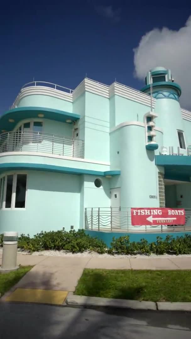 Vidéo Mouvement Vertical Bill Bird Marina Miami Beach Floride Usa — Video
