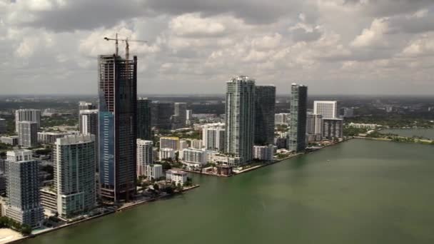 Bayfront Waterfront Condomini Miami Quartiere Edgewater — Video Stock