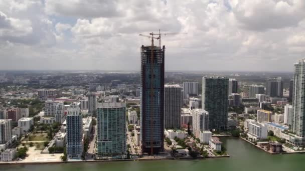 Aerial Video Missoni Baia Seen East Side Biscayne Bay — Stock Video