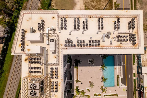 Aerial Photo Hvac Air Conditioning Systems Дахах Маямі Usa — стокове фото