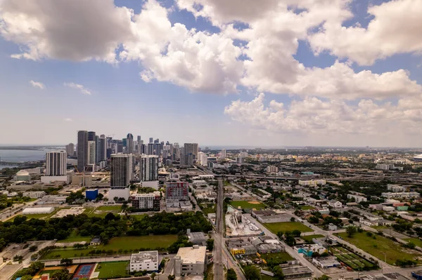 Cidade Miami Drone Aéreo Foto — Fotografia de Stock