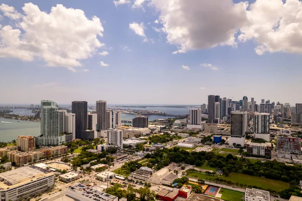 Luchtfoto Downtown Miami Verenigde Staten — Stockfoto