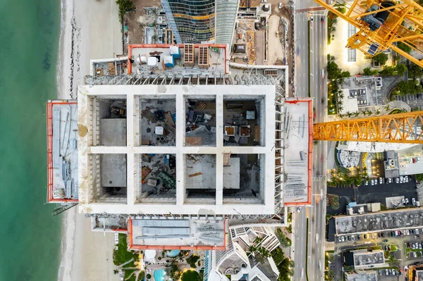 Воздушная Крыша Над Головой Фото Строительная Площадка Высотного Здания — стоковое фото