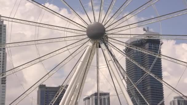 Reiseziel Bayside Miami Skyviews Riesenrad Und Geschäfte — Stockvideo