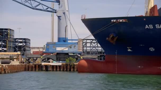 Movimento Vídeo Navio Carga Arco Bulboso — Vídeo de Stock