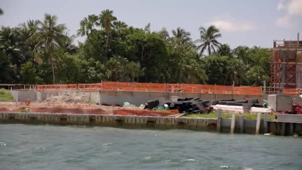 Construção Mansão Luxo Miami Beach Star Island — Vídeo de Stock
