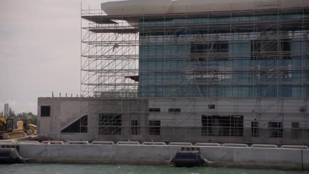 Liman Miami Yolcu Gemisi Terminali Inşaatı Gimbal Sabitlendi 60Fps Hareket — Stok video