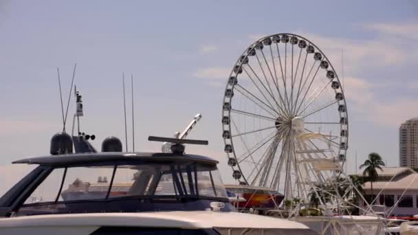 迈阿密摩天轮在Bayside Marketplace运动视频4K — 图库视频影像