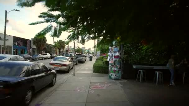 Jogging Motion Footage Wynwood Miami Sidewalk Pov — Stock Video