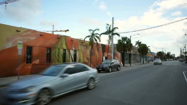 Motion Tour Driving Wynwood Miami 2Nd Ave — Vídeos de Stock