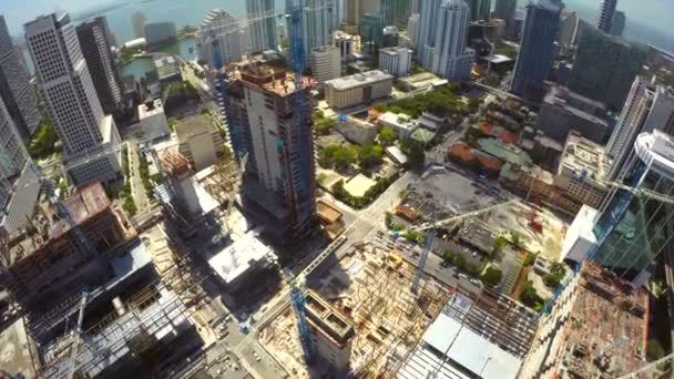 Sitio de construcción de Brickell aéreo — Vídeos de Stock