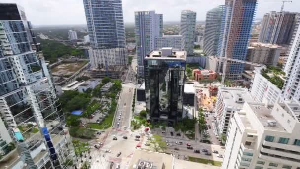 Съёмки с воздуха Брикелла Майами — стоковое видео