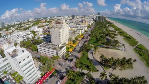 Playa aérea de miami — Vídeo de stock