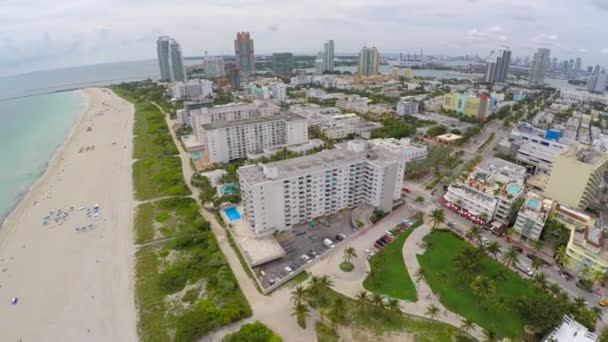 Playa aérea de miami — Vídeo de stock