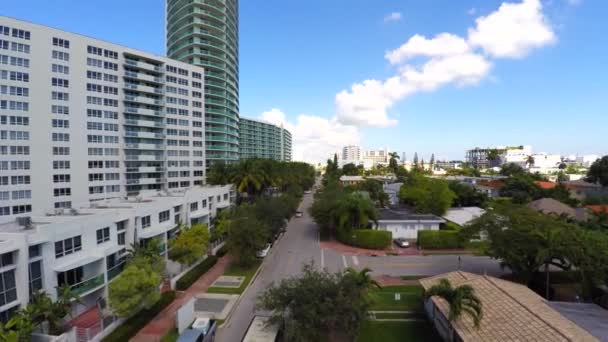 Aérea North Bay Road Miami Beach — Vídeos de Stock