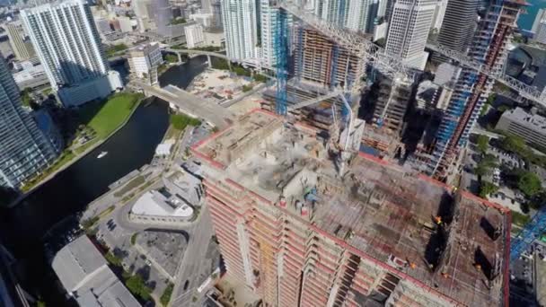 航拍视频 Brickell 城市中心施工现场 — 图库视频影像