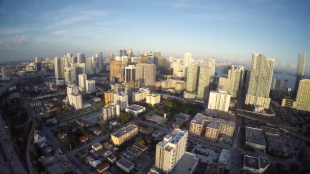 Повітряні Brickell в сутінках — стокове відео