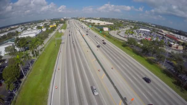 Aerial shot of I95 in Hollywood Florida — Stock Video