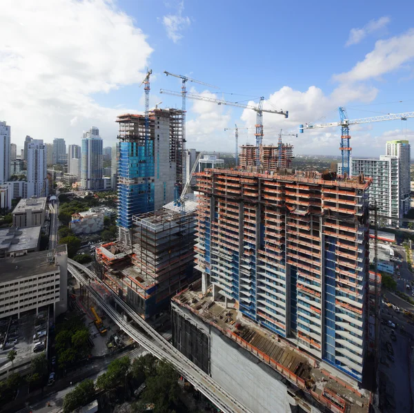 Brickell şehir merkezi Miami Hava fotoğrafları — Stok fotoğraf