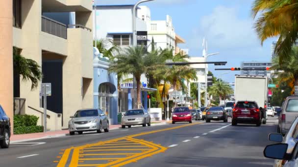 Miami Beach Collins Avenue — Stockvideo