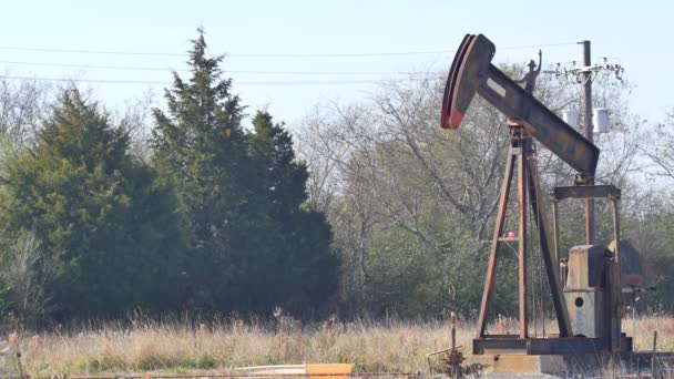 Opuszczony stary Texas Oil Jack — Wideo stockowe