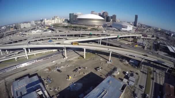 Innenstadt neue Orleaner Autobahnen — Stockvideo
